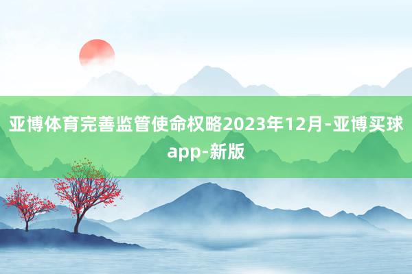 亚博体育完善监管使命权略2023年12月-亚博买球app-新版