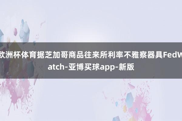 欧洲杯体育据芝加哥商品往来所利率不雅察器具FedWatch-亚博买球app-新版