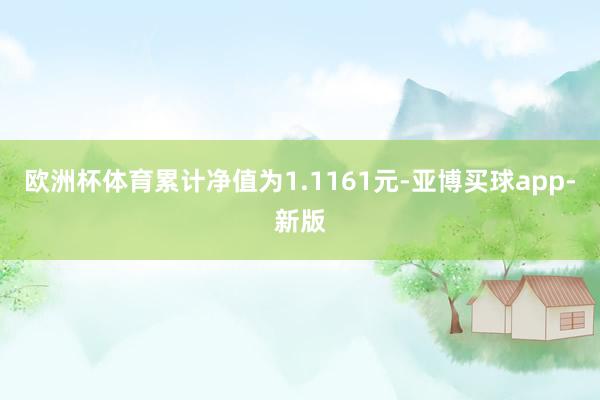 欧洲杯体育累计净值为1.1161元-亚博买球app-新版