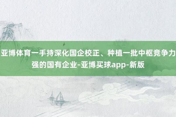 亚博体育一手持深化国企校正、种植一批中枢竞争力强的国有企业-亚博买球app-新版