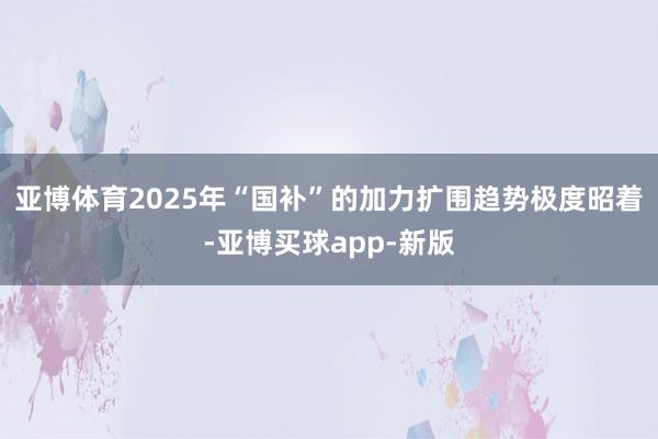 亚博体育2025年“国补”的加力扩围趋势极度昭着-亚博买球app-新版