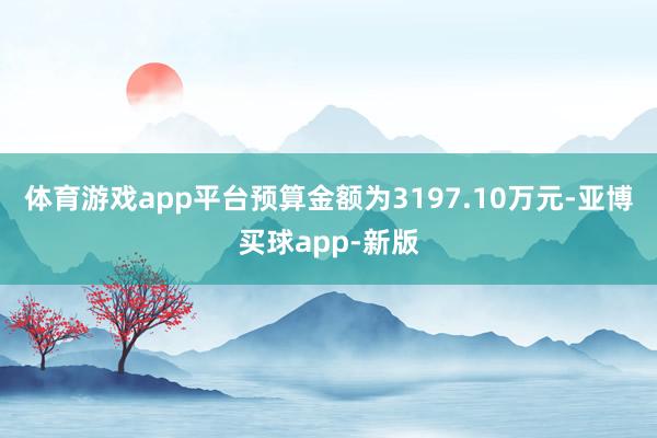 体育游戏app平台预算金额为3197.10万元-亚博买球app-新版